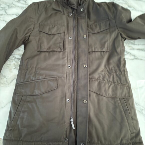 Hugo Boss Men's Dark Green Centin Cotton Quilted Parka, Sizes 40, 38 - Picture 8 of 16